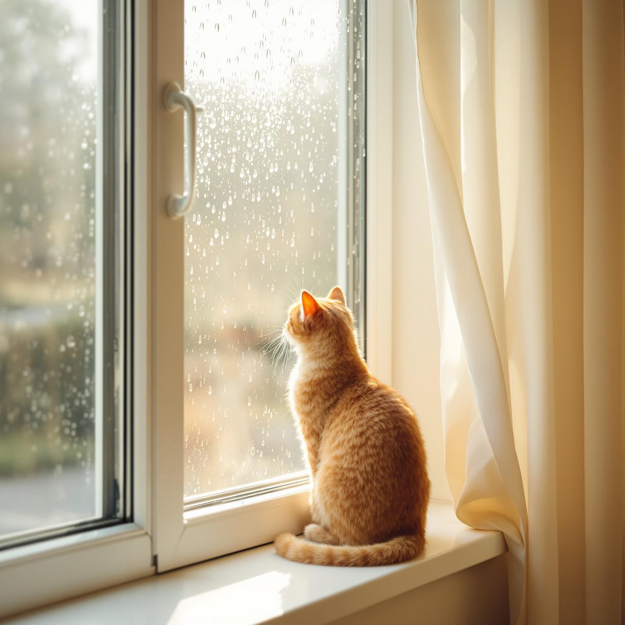 雨天的猫咪